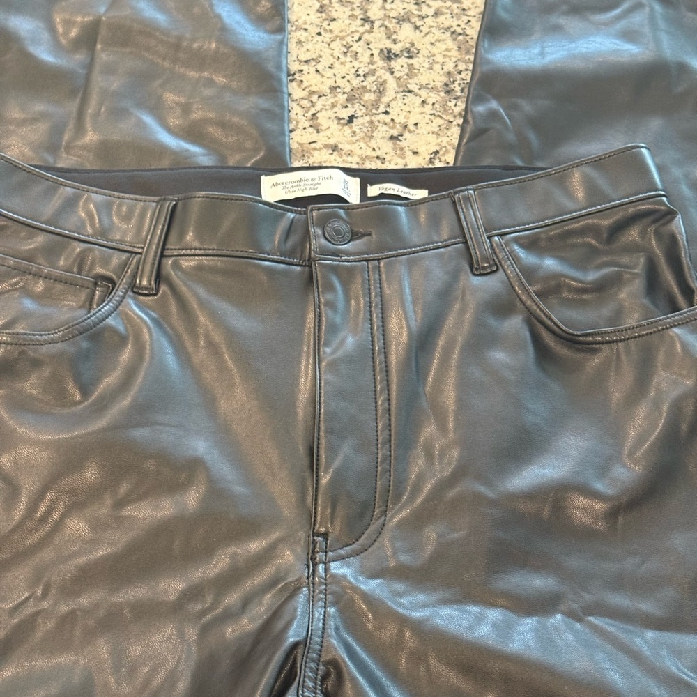 Abercrombie & Fitch Vegan Leather Pants in Black